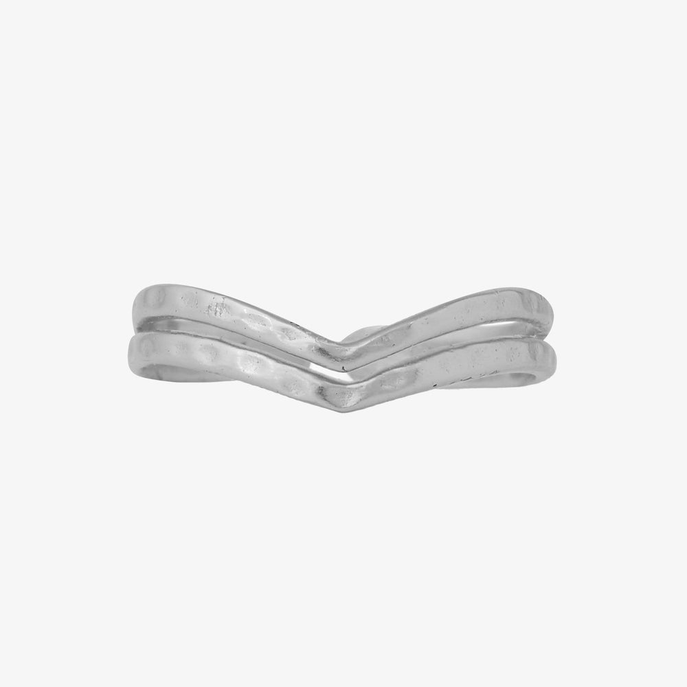 Chevron Toe Ring Silver