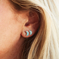 Crescent Moon Stud Earrings Gallery Thumbnail