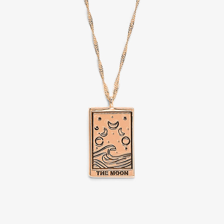 Rose Gold Tarot Card Pendant Necklace